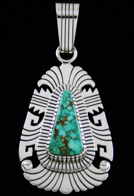 Alton Bedonie Rare Gem Grade Fox Spiderweb Turquoise Pendant
