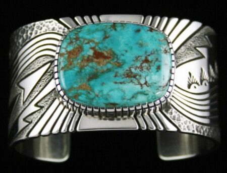 Alton Bedonie Rare Gem Grade Fox Spiderweb Turquoise Bracelet