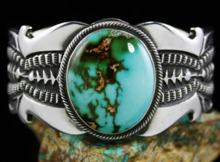 Terry Martinez Rare Gem Grade Royston Turquoise Ingot Bracelet