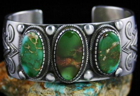 Calvin Martinez Rare Gem Grade Royston Turquoise Ingot Bracelet