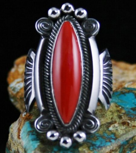 Terry Martinez Rare Gem Grade Mediterranean Coral Ingot Ring