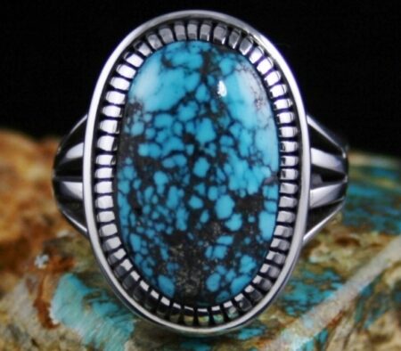 Jennifer Curtis Rare Gem Grade Ithaca Peak Spiderweb Turquoise Ring
