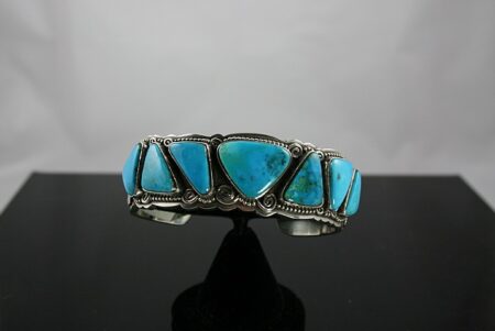 Terry Martinez Seven Stone Candelaria Turquoise Ingot Bracelet