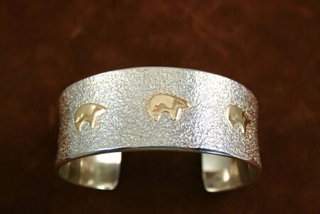 Al Joe Solid 14k Gold Over Sterling Silver Bear Design Bracelet