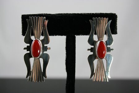 Leonard Nez Gem Grade Coral Earrings