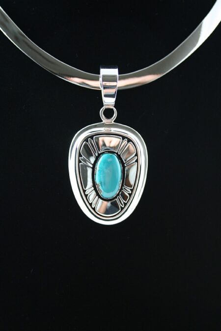 Al Joe Rare Fox Turquoise Shadowbox Pendant