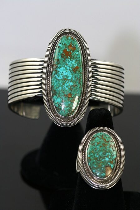 Ned Nez High Grade Rare Indian Mountain Spiderweb Turquoise Bracelet