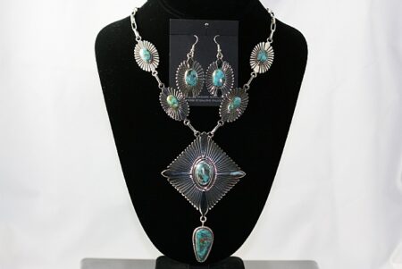 Ned Nez High Grade Easter Blue Necklace and Earring Set