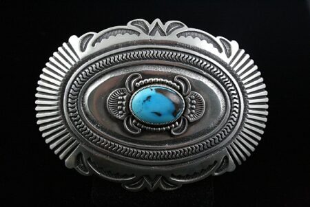 Sammie Kescoli Begay Rare Candelaria Turquoise Ingot Buckle