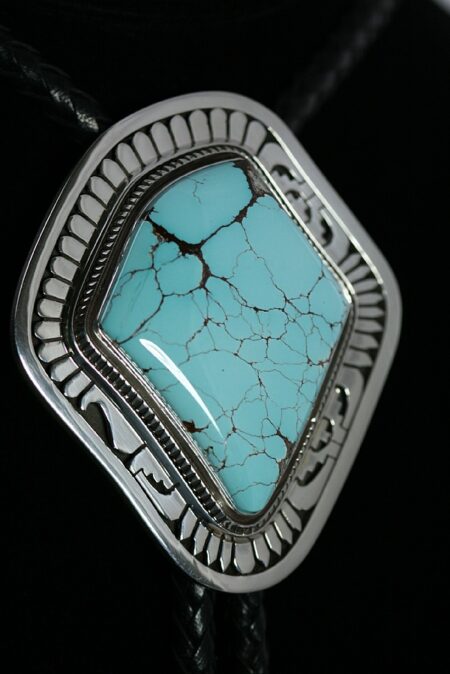 Leonard Nez High Grade Montezuma Turquoise Bolo