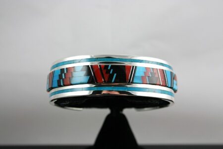 Tommy Jackson Rare Candelaria Turquoise Multi-Color Inlay Bracelet