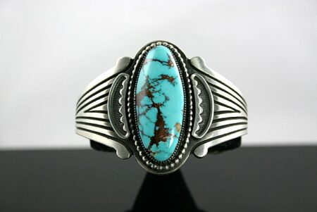 Sammie Kescoli Begay Rare High Grade Easter Blue Turquoise Ingot Bracelet
