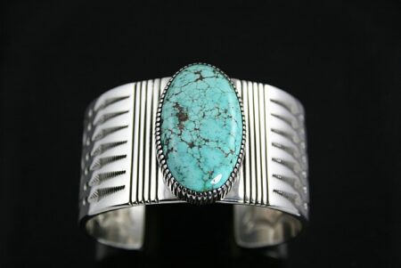 Ned Nez Rare Number Eight Spiderweb Turquoise Cuff