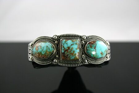 Calvin Martinez Rare High Grade Easter Blue Turquoise Ingot Bracelet