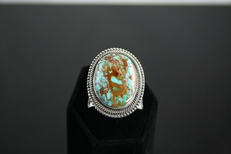 Terry Martinez Rare Gem Grade Easter Blue Turquoise Ingot Ring