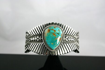Terry Martinez High Grade Royston Turquoise Ingot Bracelet