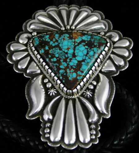 Thomas Jim Pilot Mountain Spiderweb Turquoise Bolo Tie