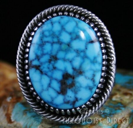 Ned Nez Kingman Spiderweb Turquoise Ring