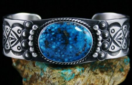 Herman Smith Ithaca Peak Spiderweb Turquoise Bracelet