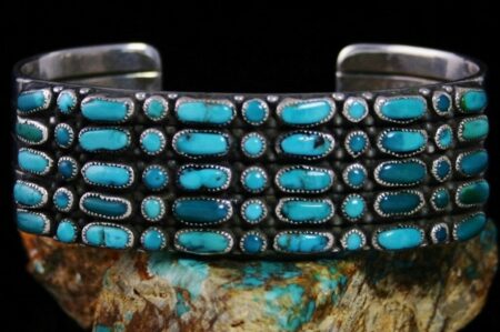 Vintage Zuni Dot/Dash Row Bracelet