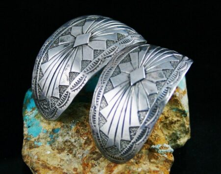 Vintage Sterling Silver Concho Earrings
