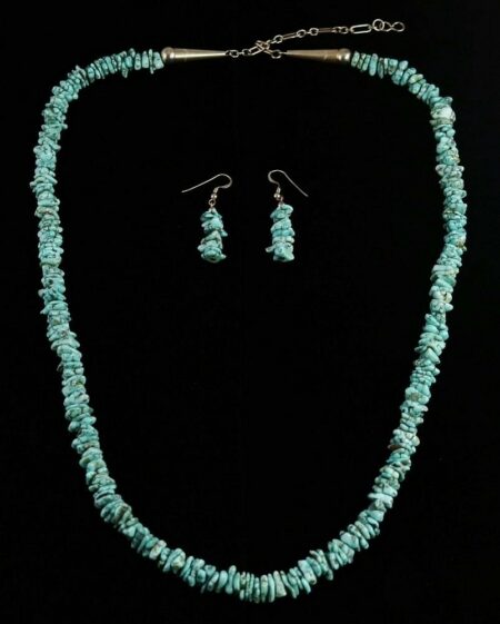Vintage Dry Creek Turquoise Nugget Necklace and Dangle Earrings