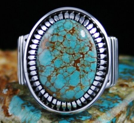 Jennifer Curtis Number Eight Spiderweb Turquoise Ring