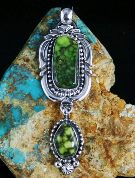 Jeanette Dale Damele Spiderweb Turquoise Pendant
