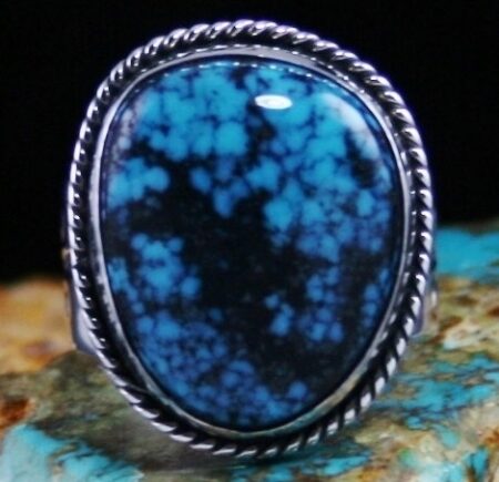 Albert Jake Ithaca Peak Spiderweb Turquoise Ring