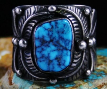 Vintage E. Abeyta Morenci Turquoise Ring
