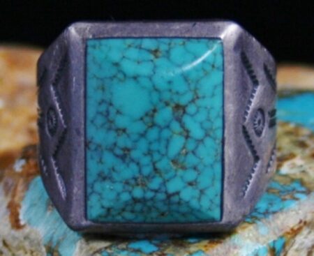 Vintage Carico Lake Spiderweb Turquoise Ring