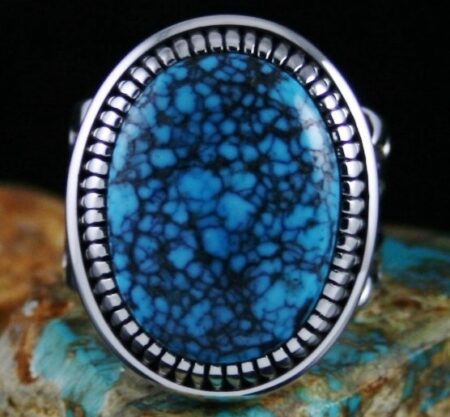 Jennifer Curtis Ithaca Peak Spiderweb Turquoise Ring