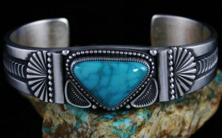 Sammie Kescoli Begay Easter Blue Turquoise Ingot Bracelet