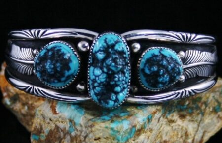 Vintage Eagle Boy Sea Foam Kingman Turquoise Bracelet