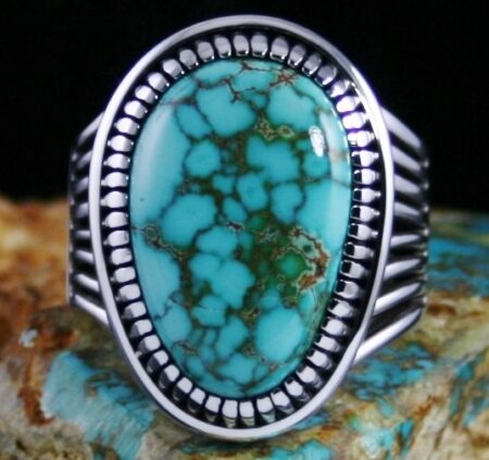 Jennifer Curtis Number Eight Spiderweb Turquoise Ring