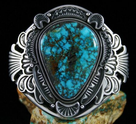Sammie Kescoli Begay Pilot Mountain Spiderweb Turquoise Ingot Bracelet