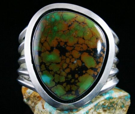 Vintage Manassa Spiderweb Turquoise Shadowbox Design Bracelet