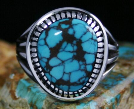 Jennifer Curtis Godber Burnham Spiderweb Turquoise Ring