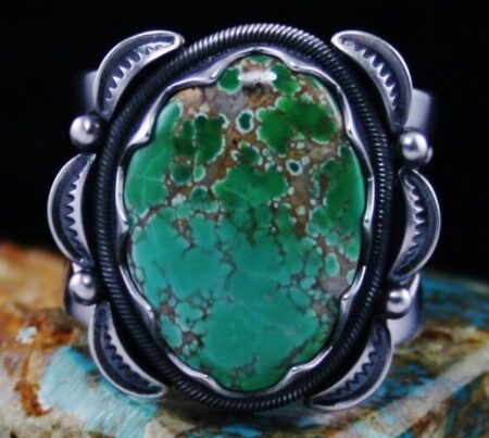 Jacob Morgan Carico Lake Spiderweb Turquoise Ring