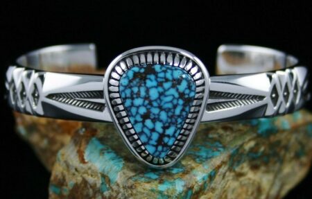 Jennifer Curtis Red Web Kingman Turquoise Bracelet