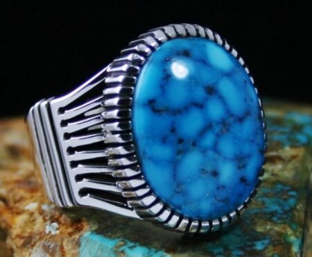 Jennifer Curtis Ithaca Peak Spiderweb Turquoise Ring