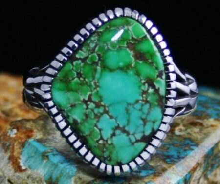 Jennifer Curtis Carico Lake Spiderweb Turquoise Ring