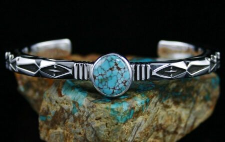 Jennifer Curtis Number Eight Spiderweb Turquoise Bracelet