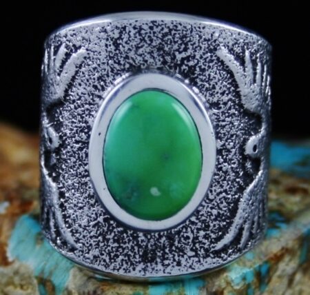 Darryl Dean Begay Northern Lights Turquoise Thunderbird Ring