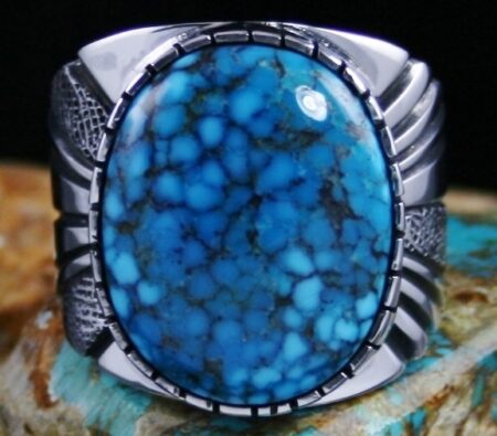 Leonard Nez Ithaca Peak Spiderweb Turquoise Ring