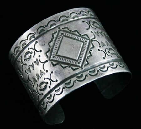 Vintage Hammered Ingot Sterling Silver Bracelet