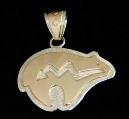 Dina Huntinghorse Solid 14K Gold Over Sterling Silver Bear Pendant