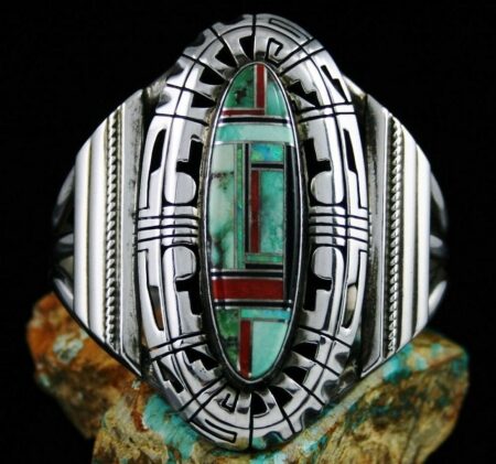 Vintage Gilbert Nelson Colorful Inlay Bracelet