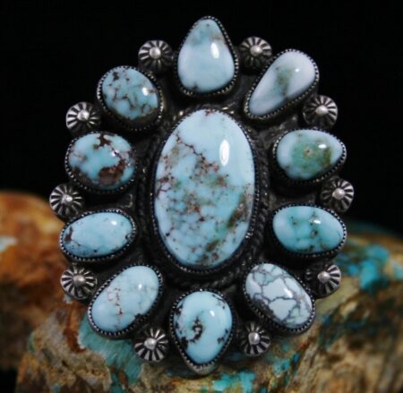 Calvin Martinez Dry Creek Turquoise Ingot Cluster Ring
