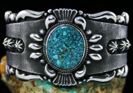 Thomas Jim Red Web Kingman Turquoise Bracelet